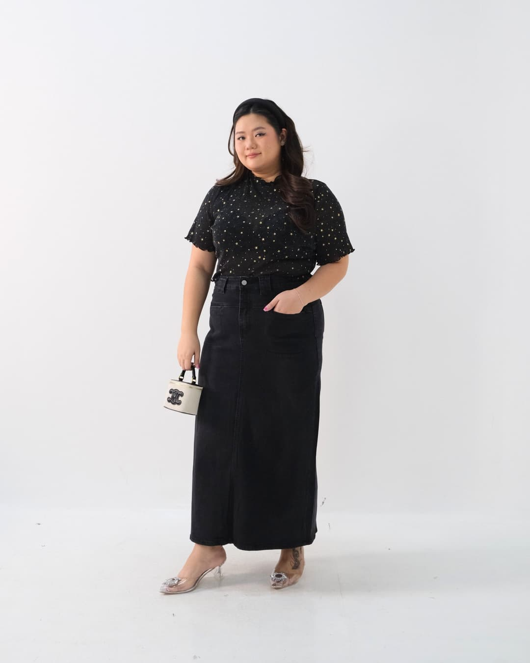 Grenste Long Denim Skirt