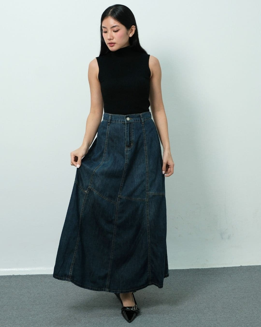 Vollcasa Flaired Denim Skirt