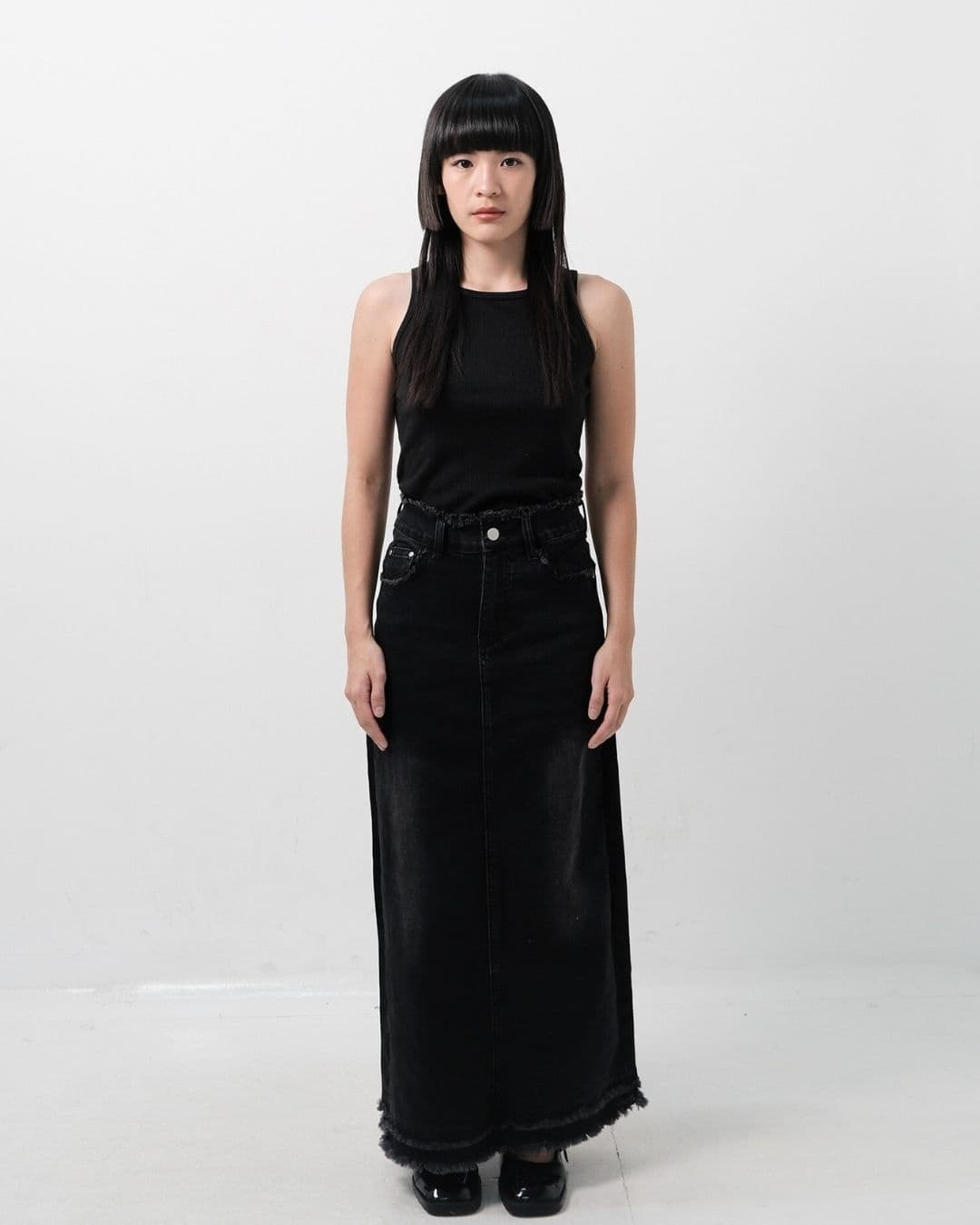 Nica Long Denim Skirt