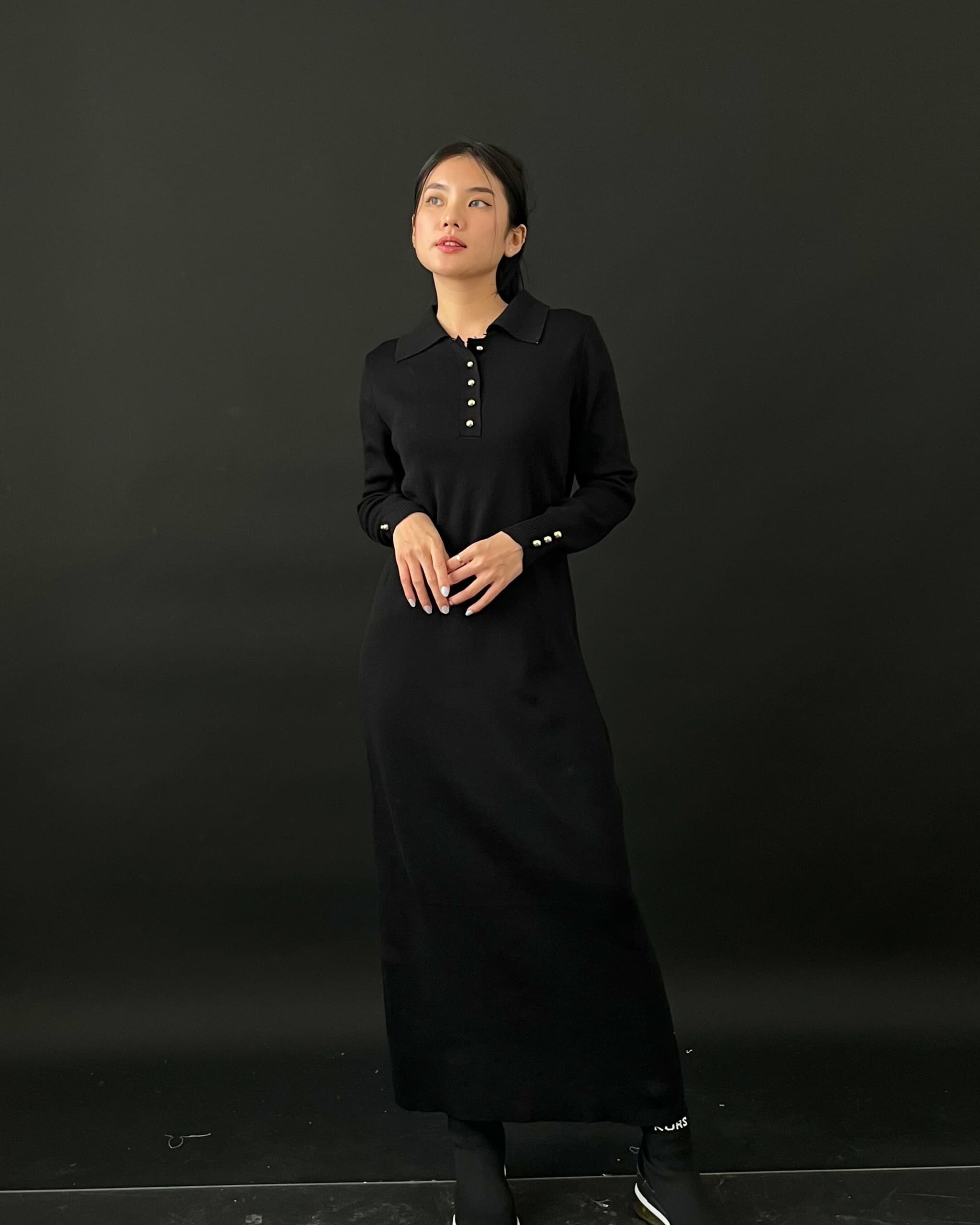 Vance Long Sleeve Knit Dress (Special Black)