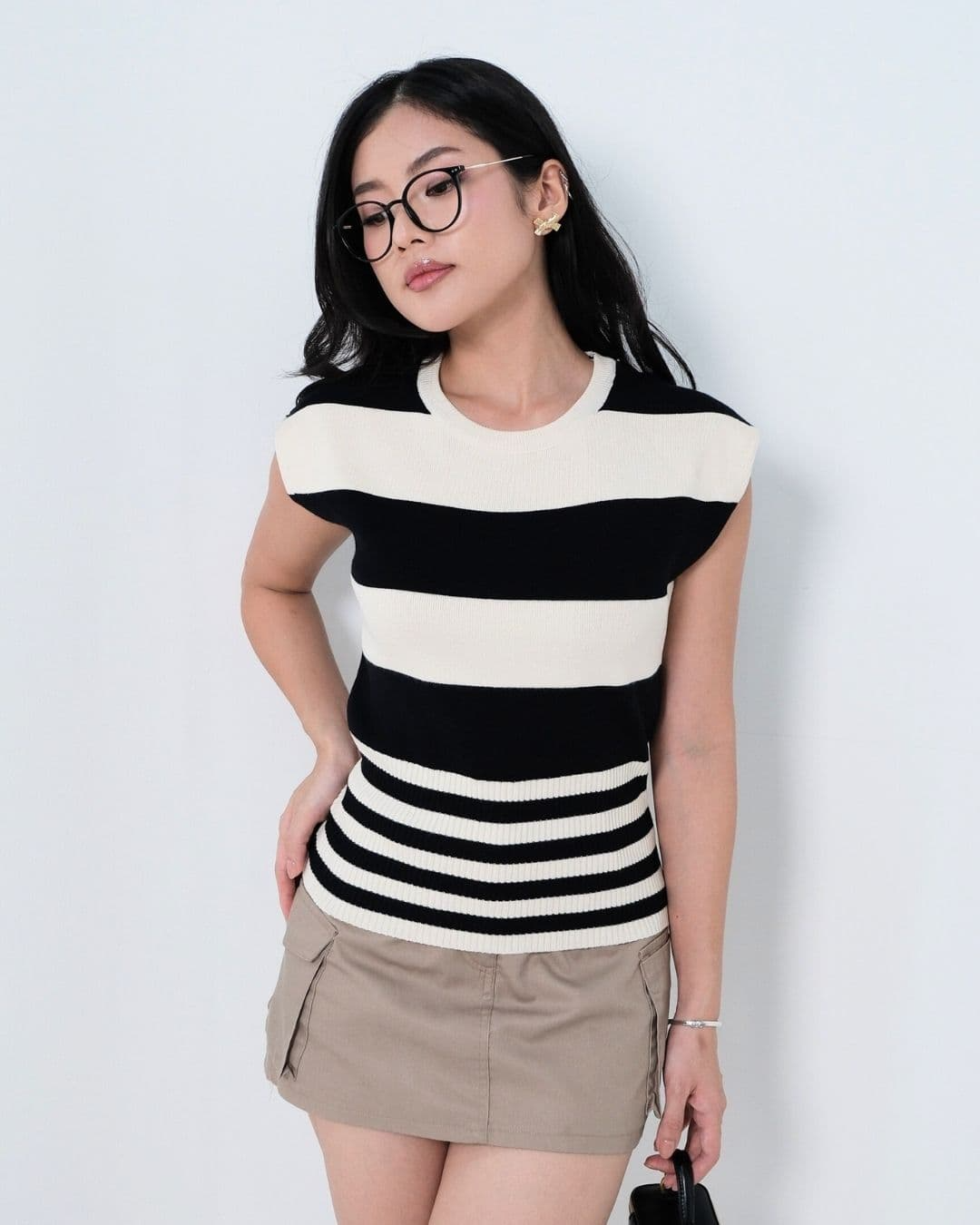 Blanca Cap Sleeve Stripe Top