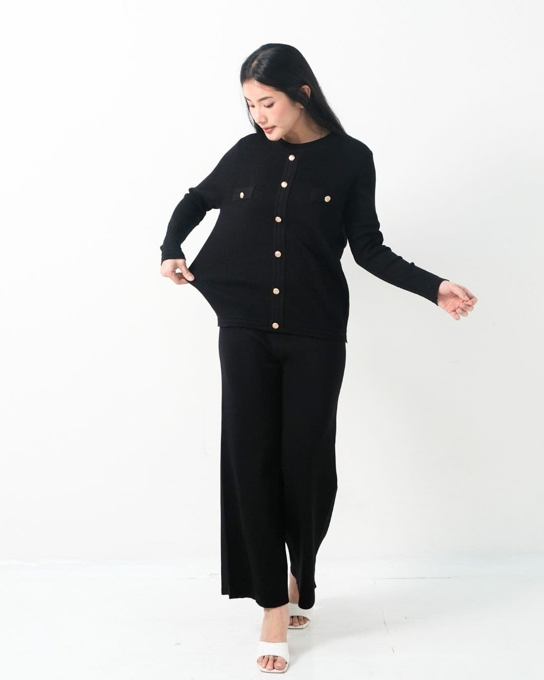 Kiyara O Neck Top Cullote Set