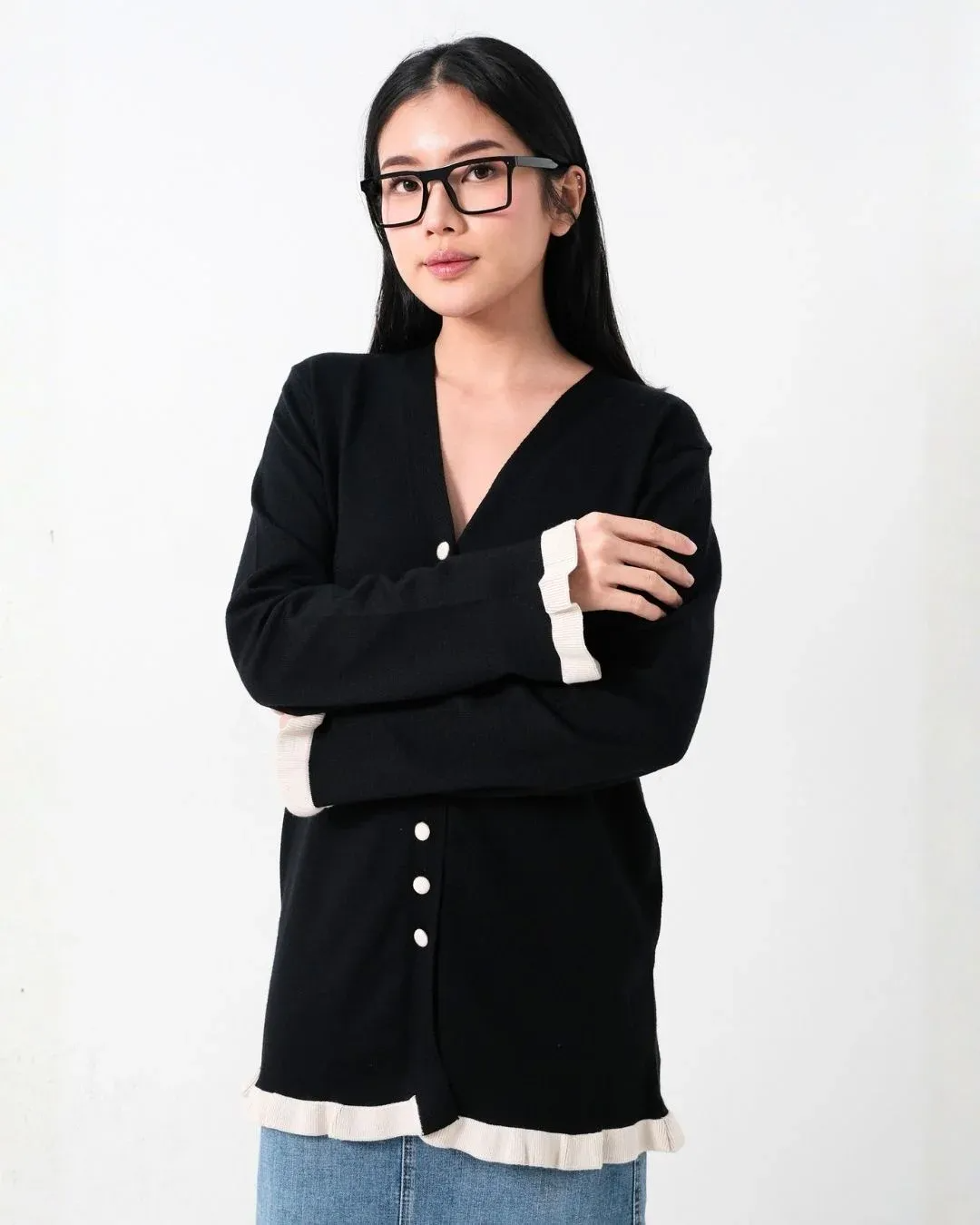 Astia Long Ruffle Cardi