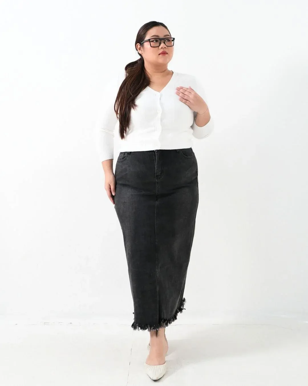 Micardo Long Denim Skirt