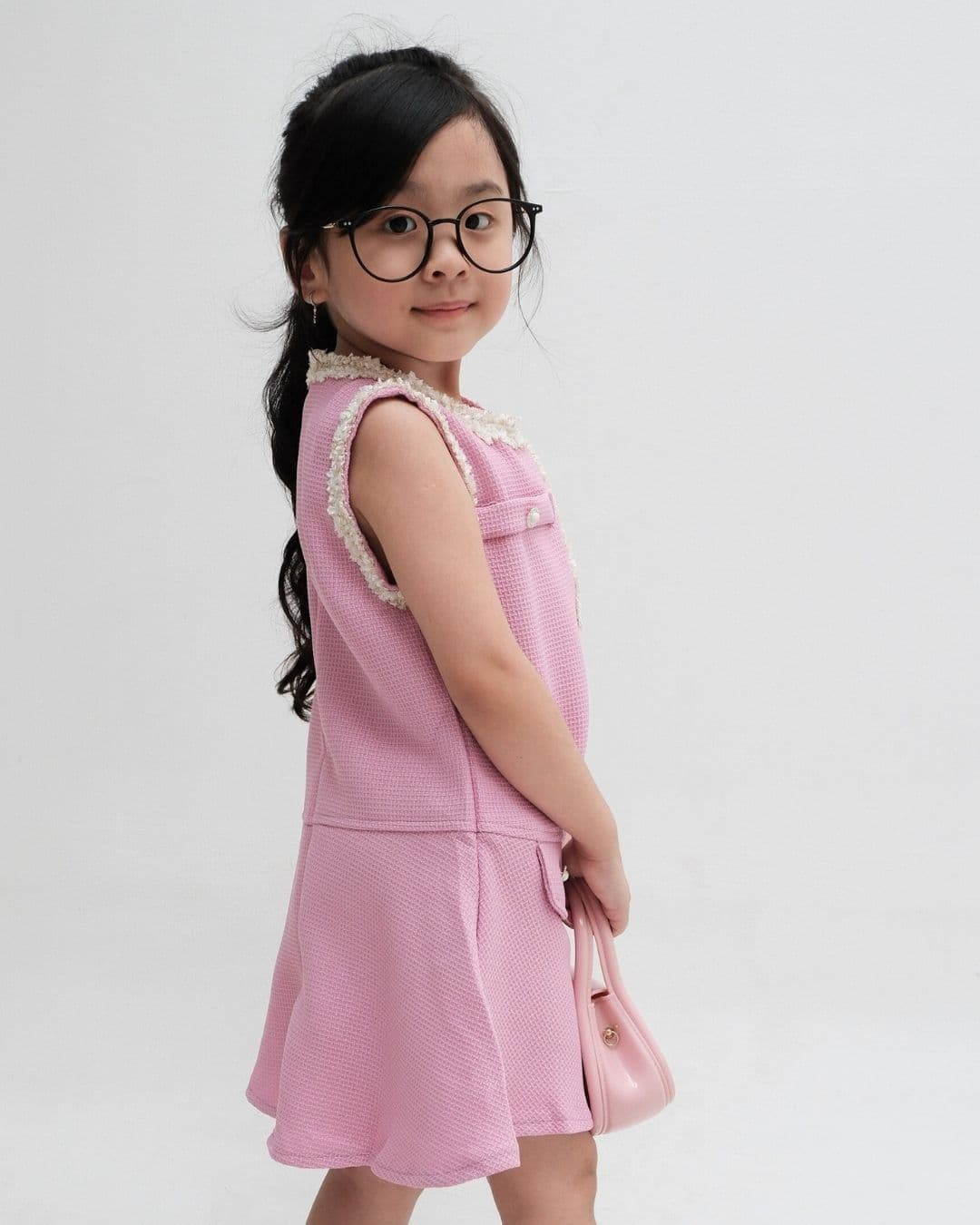 Zaddie Sleeveless Tweed Dress