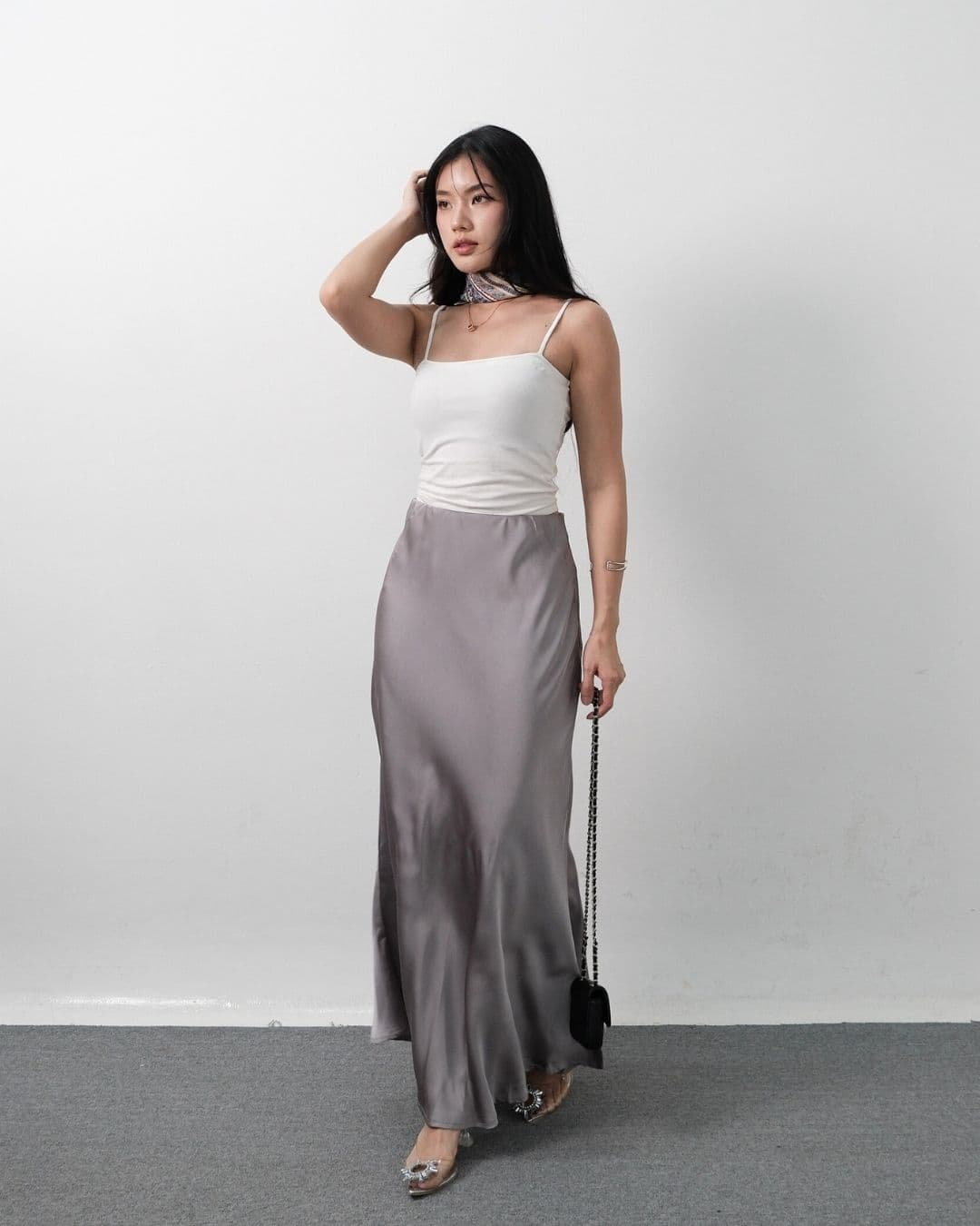 Anika Satin Silk Long Skirt
