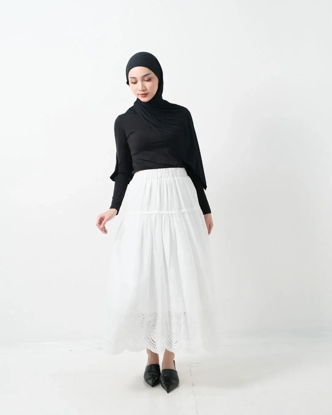 Zheva Maxi Long Cotton Lace Skirt
