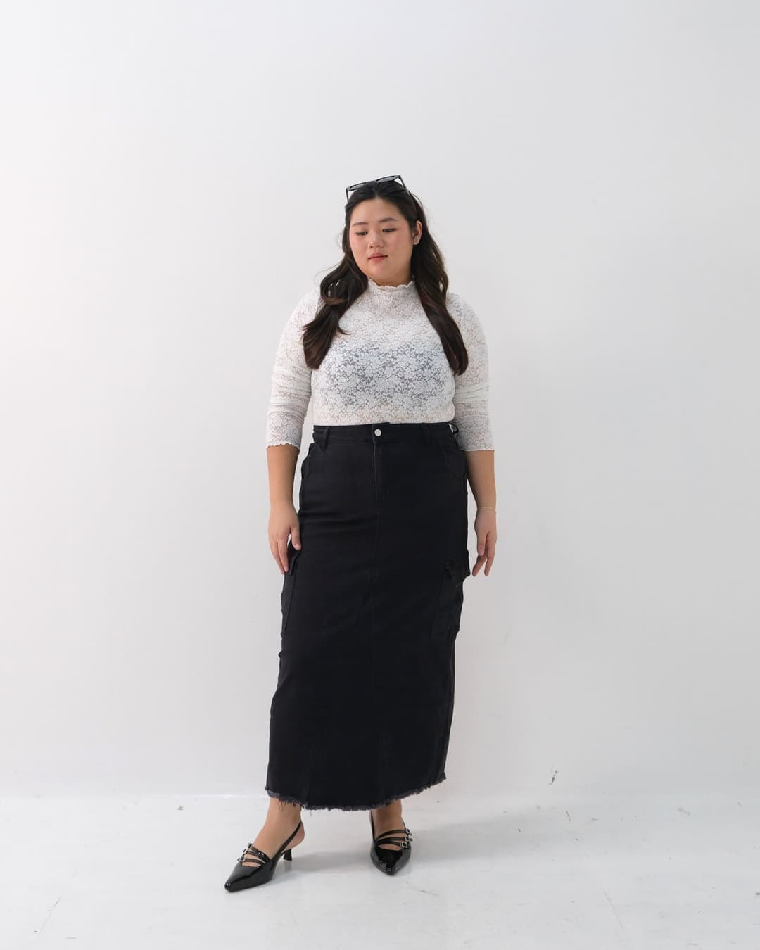 Katharine Long Cargo Denim Skirt