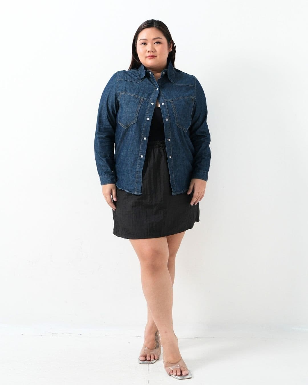 Zeva Collar Denim Shirt