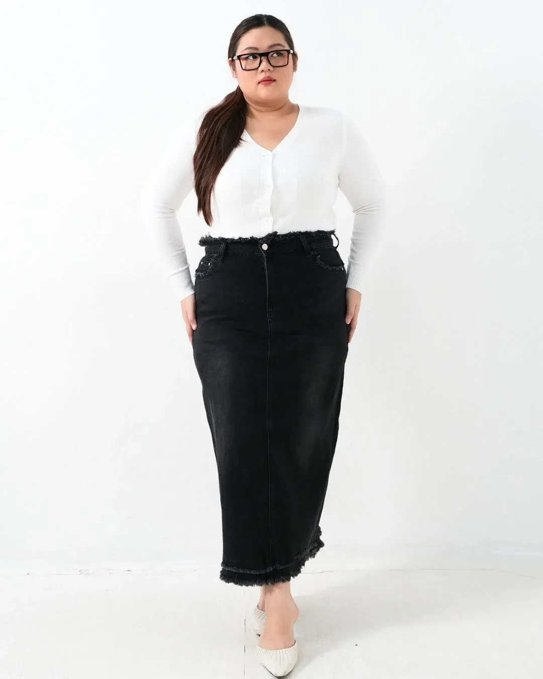 Neira Long Denim Skirt