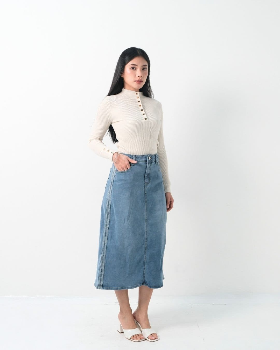 Jovella Maxi Denim Skirt