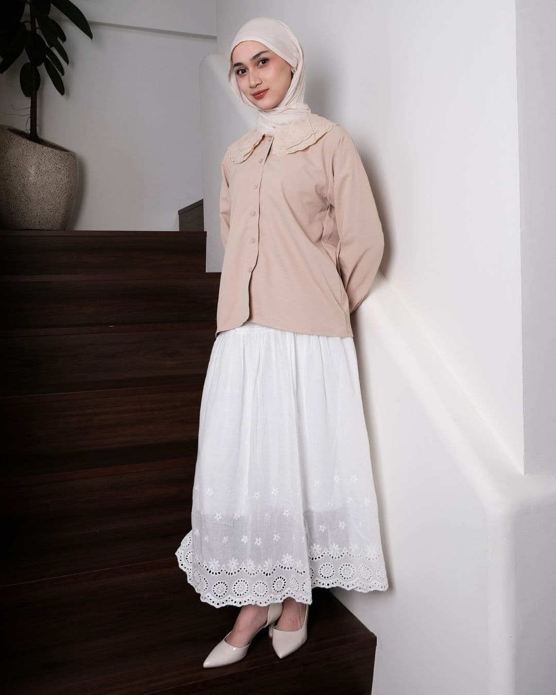 Avia Maxi Long Cotton Lace Skirt