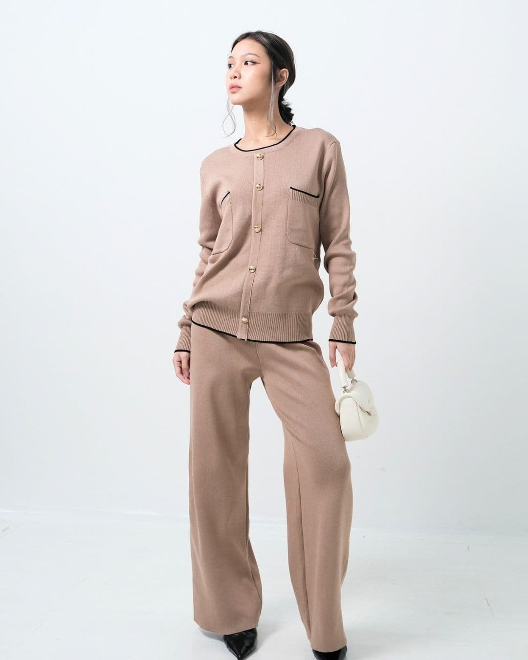 Kianra Classy O Neck Top Cullote Set