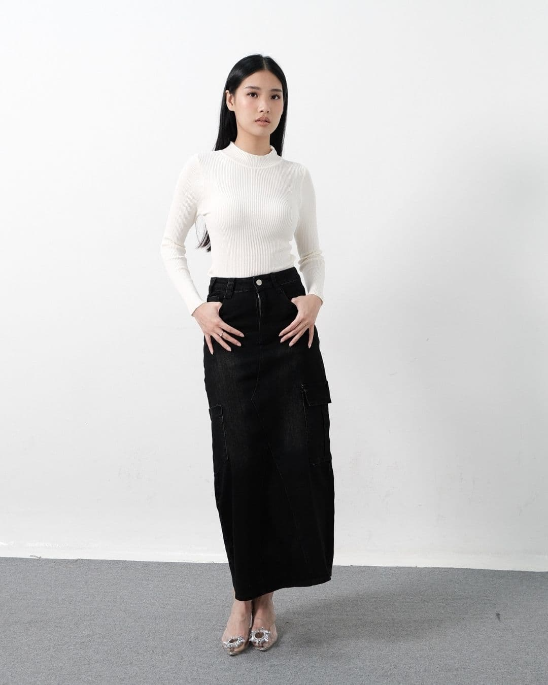 Harwich Maxi Denim Cargo Skirt