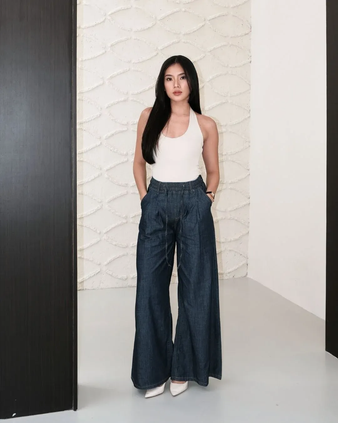 Aghia Wide Leg Bamboo Denim