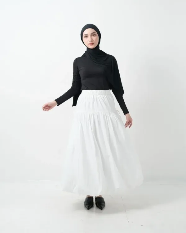 Emmaline Balloon Cotton Wrinkle Skirt