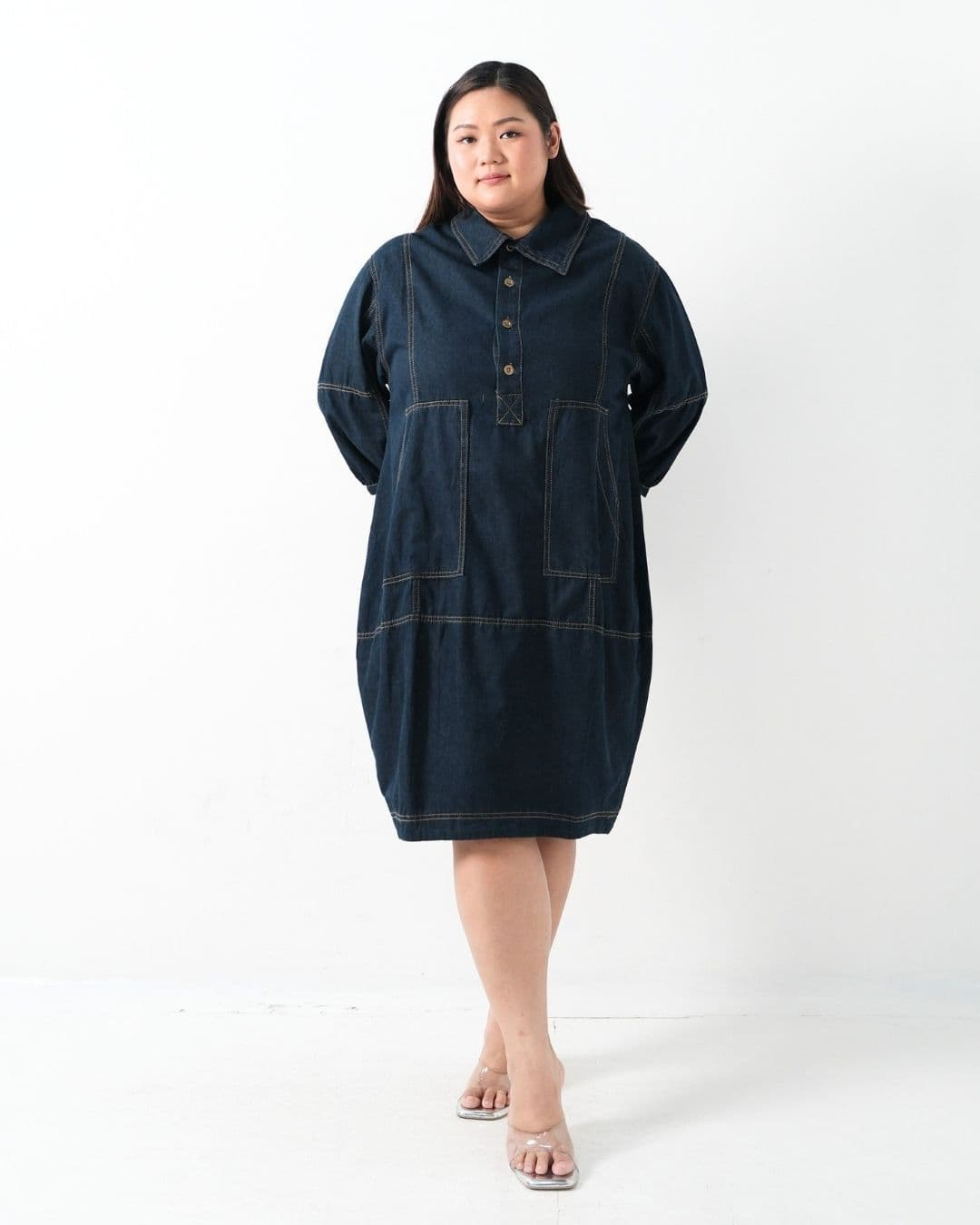 Shavina Denim Midi Dress
