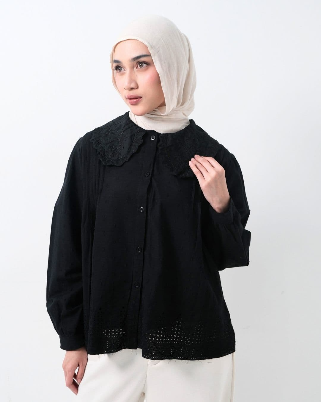 Sesha Cotton Lace Collar Shirt